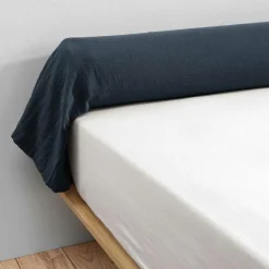 EMINZA Taie de traversin gaze de coton (L185 cm) Gaïa Bleu nuit Discount