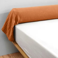 EMINZA Taie de traversin gaze de coton (L185 cm) Gaïa Abricot Outlet