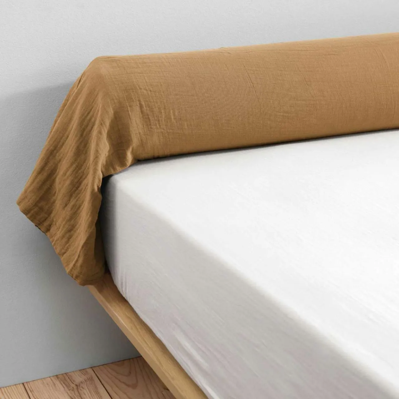 EMINZA Taie de traversin gaze de coton (L185 cm) Gaïa Camel Clearance