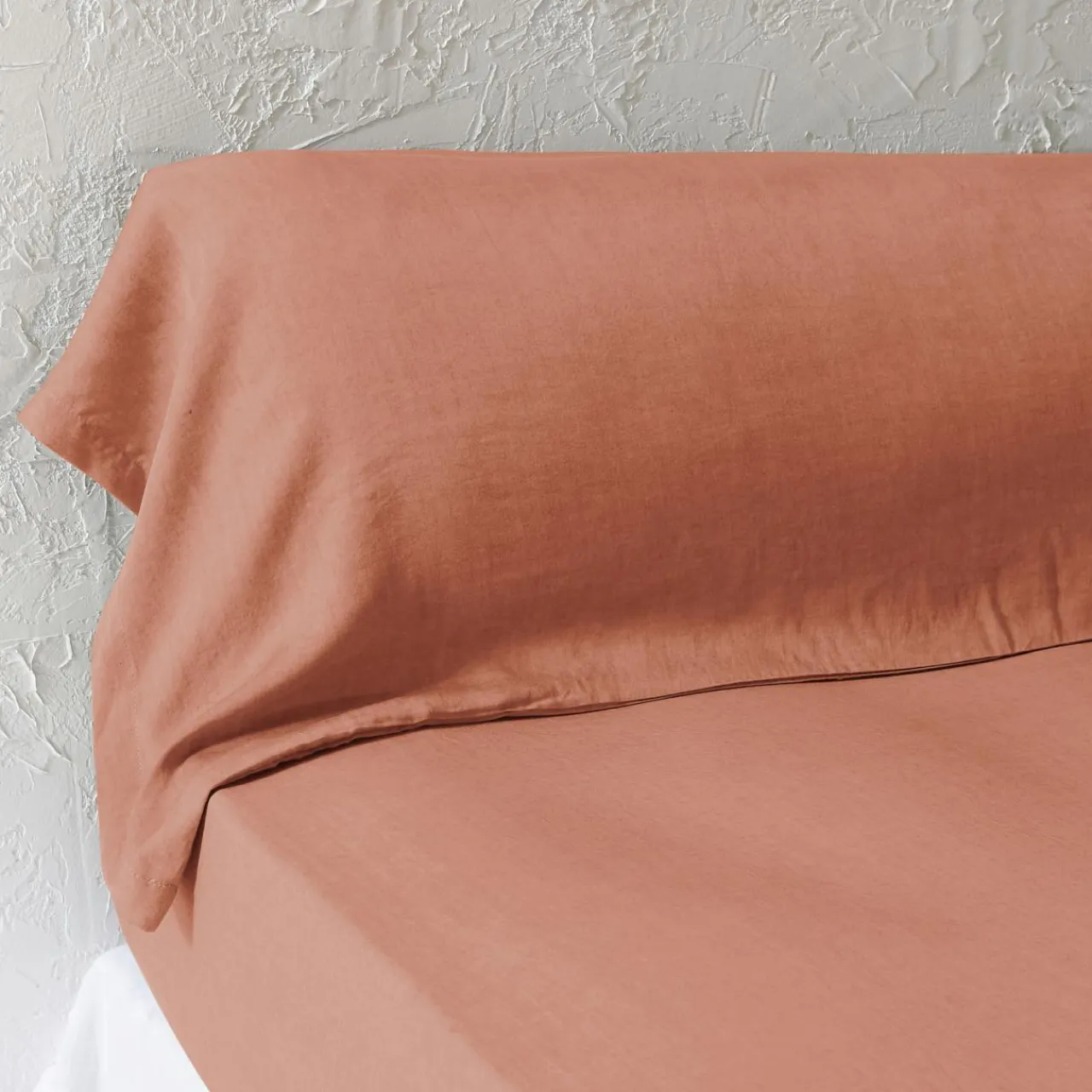 EMINZA Taie de traversin lyocell Tencel™ lavé (27 x 185 cm) Olivia Terracotta Clearance