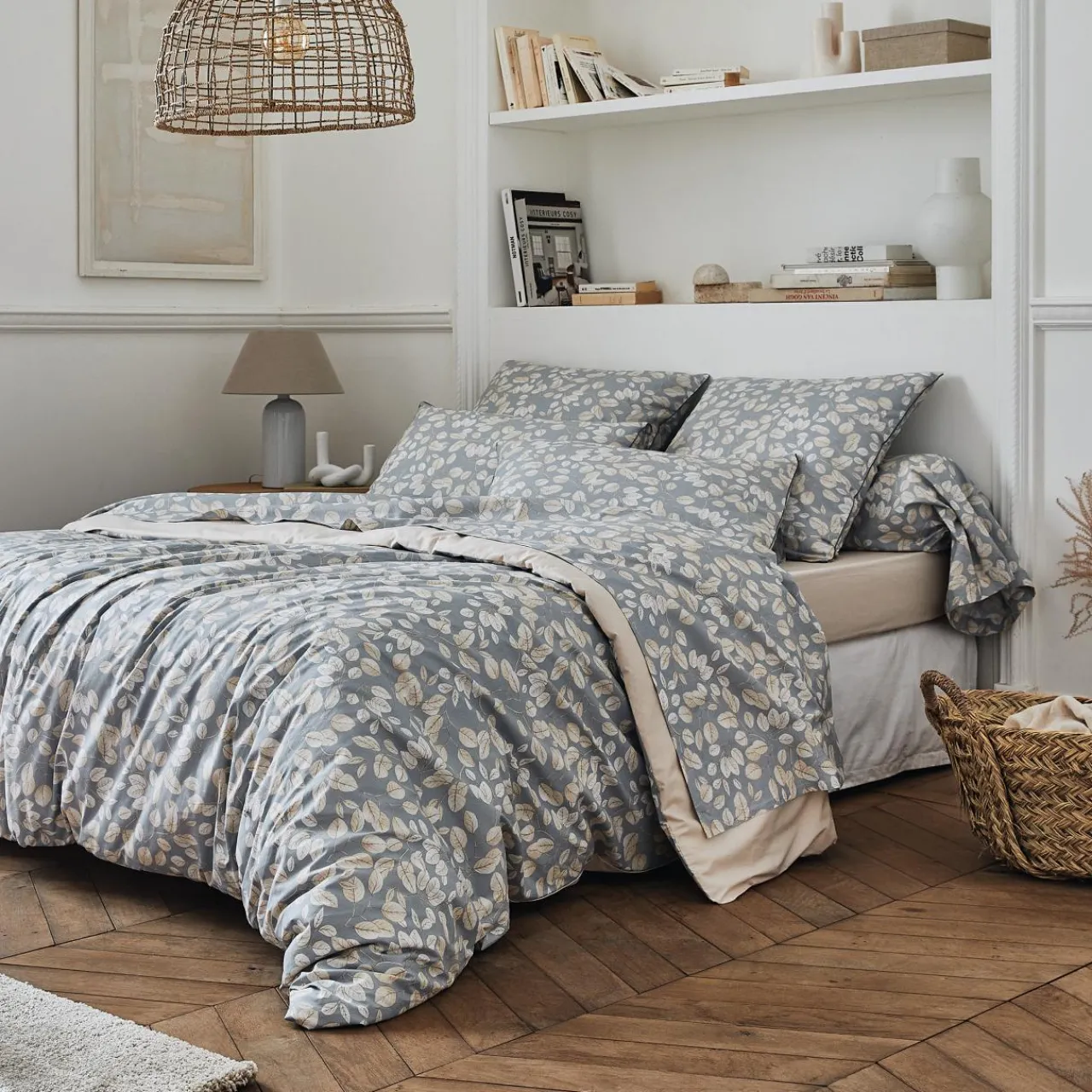 TRADILINGE Taie de traversin percale de coton (L200 cm) Lison e Gris Sale