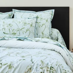 TRADILINGE Taie de traversin percale de coton (L200 cm) Eléna Nil e Vert Outlet