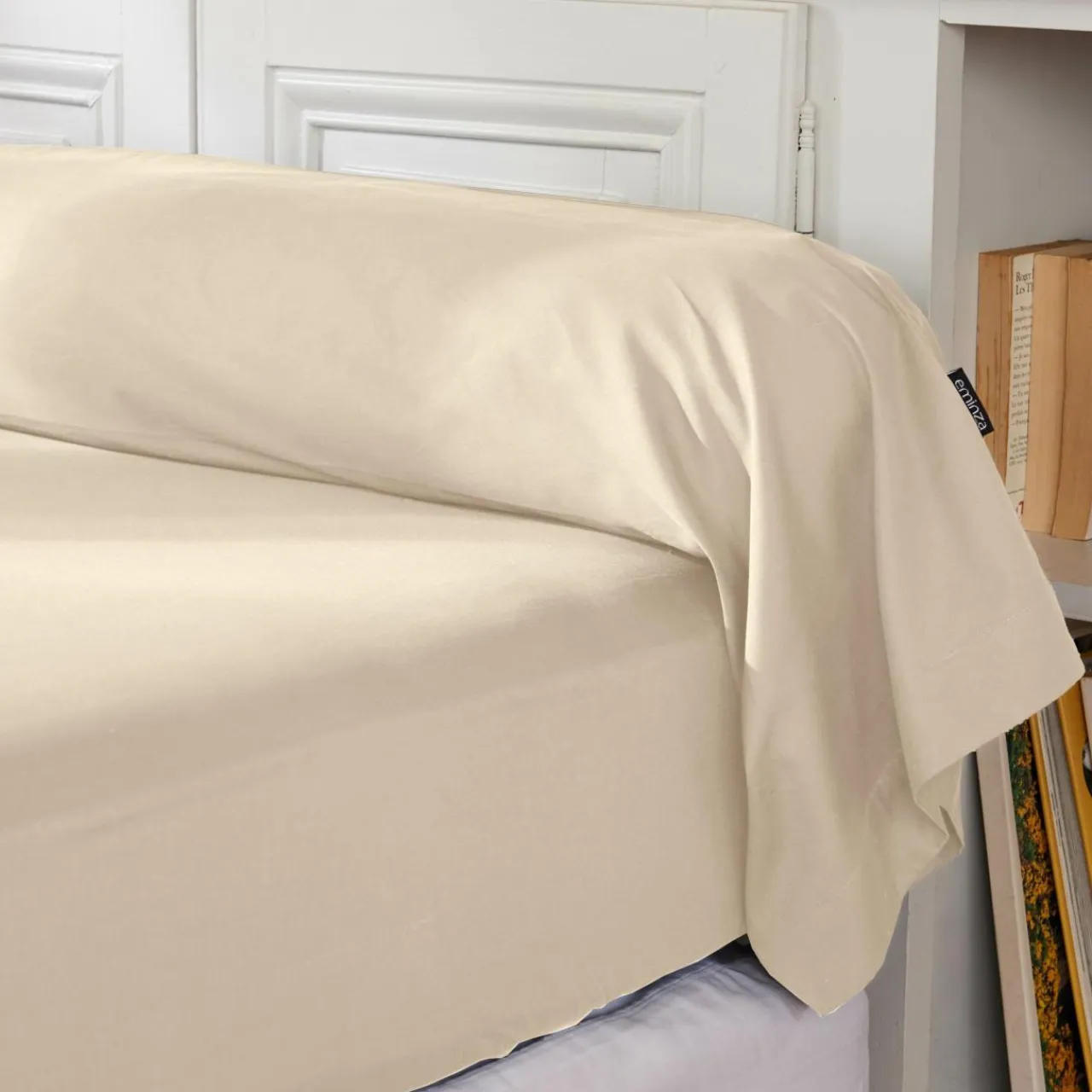 EMINZA Taie de traversin percale de coton (L185 cm) Cali Beige Outlet