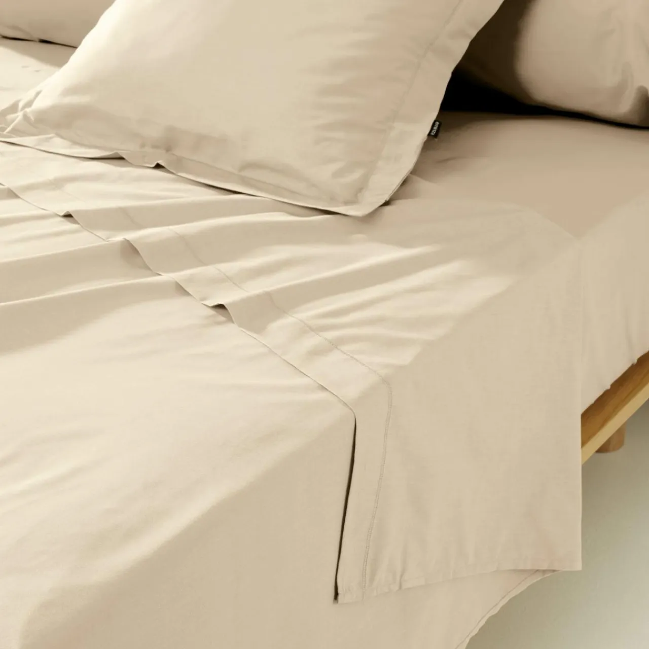 EMINZA Taie de traversin percale de coton (L185 cm) Cali Beige Outlet