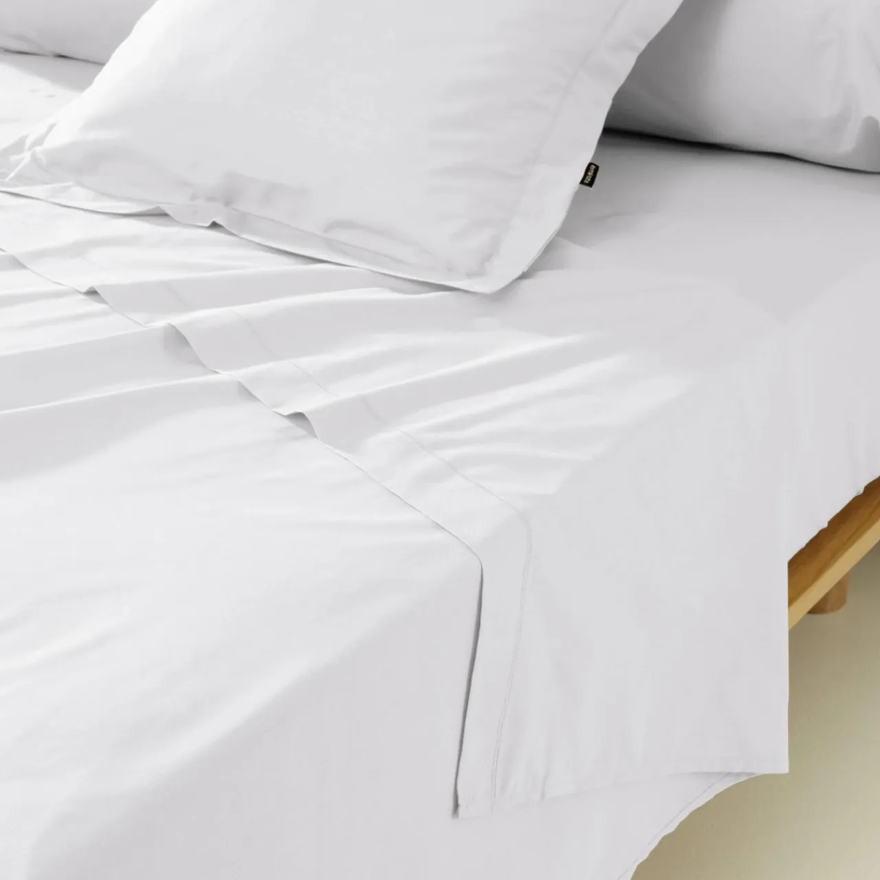 EMINZA Taie de traversin percale de coton (L185 cm) Cali Blanc New