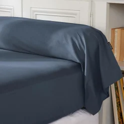 EMINZA Taie de traversin percale de coton (L185 cm) Cali Bleu marine