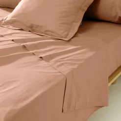 EMINZA Taie de traversin percale de coton (L185 cm) Cali Rose Pêche Outlet