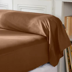 EMINZA Taie de traversin percale de coton (L185 cm) Cali Marron Chocolat Online