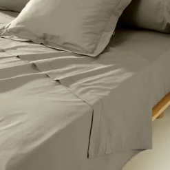 EMINZA Taie de traversin percale de coton (L185 cm) Cali Taupe Hot