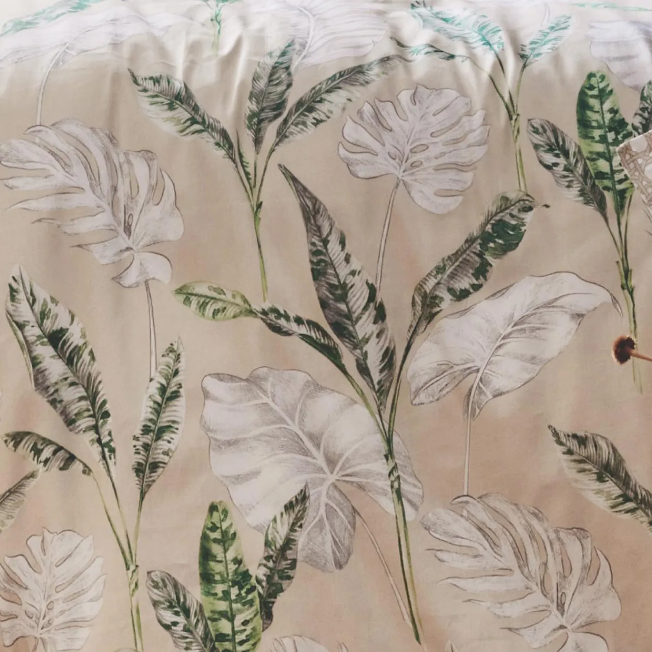 TRADILINGE Taie de traversin satin de coton (L200 cm) Voyage e Vert Outlet