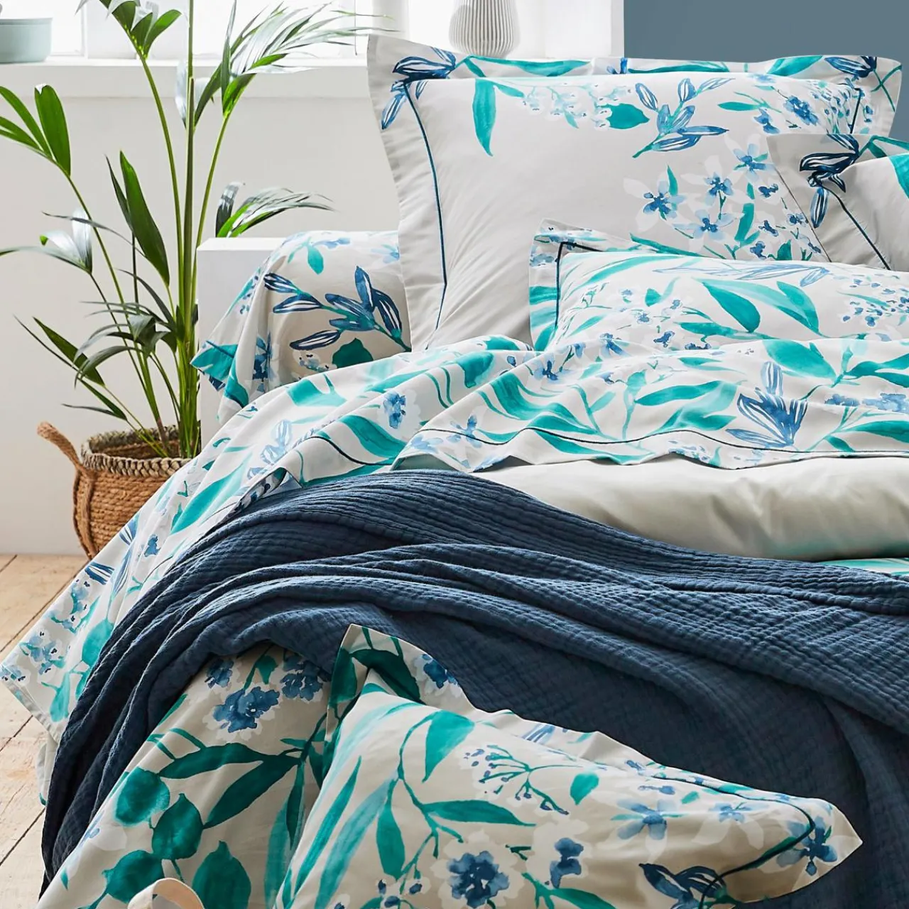 TRADILINGE Taie de traversin satin de coton (L200 cm) Frida Vert émeraude Discount