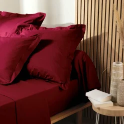 DOUCEUR D'INTERIEUR Taie d'oreiller carrée coton bio (63 x 63 cm) Biolina Bordeaux Online