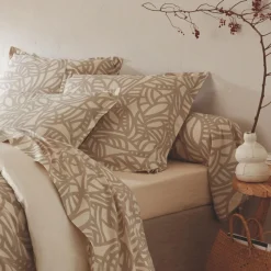 TRADILINGE Taie d'oreiller carrée coton lavé (65 x 65 cm) Séréna Beige Hot