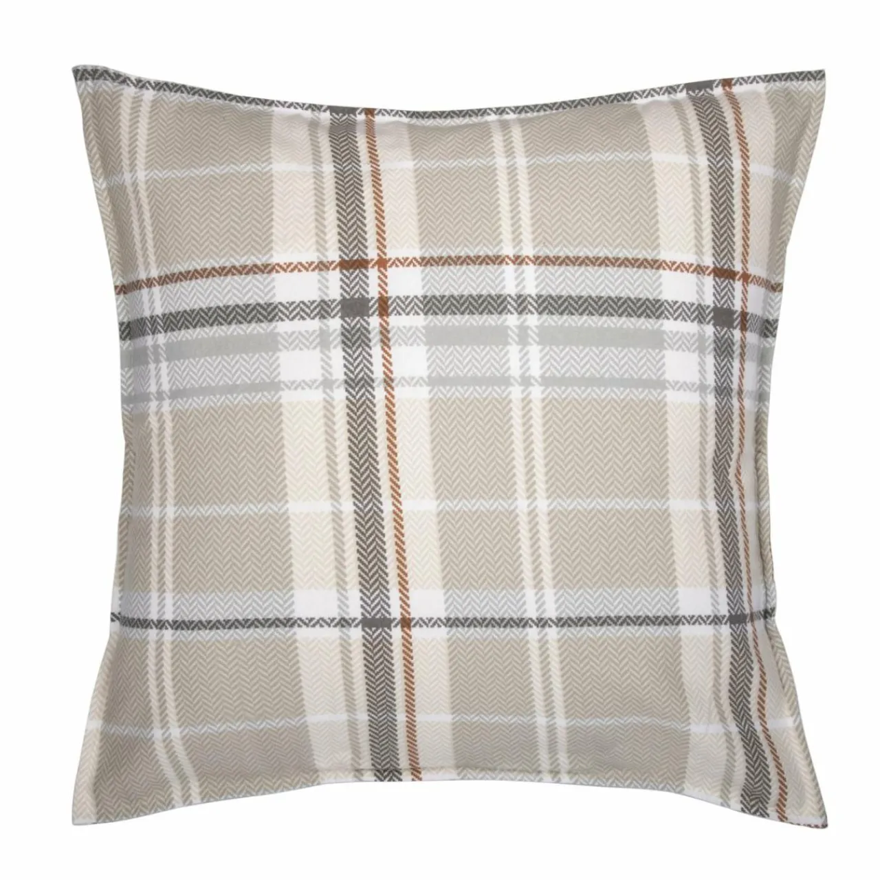 EMINZA Taie d'oreiller carrée flanelle de coton (63 x 63 cm) Théa motif e Gris Discount