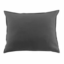 EMINZA Taie d'oreiller carrée flanelle de coton (80 x 80 cm) Nina Gris Anthracite Clearance