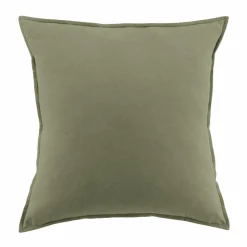 EMINZA Taie d'oreiller carrée flanelle de coton (80 x 80 cm) Nina Vert romarin Hot