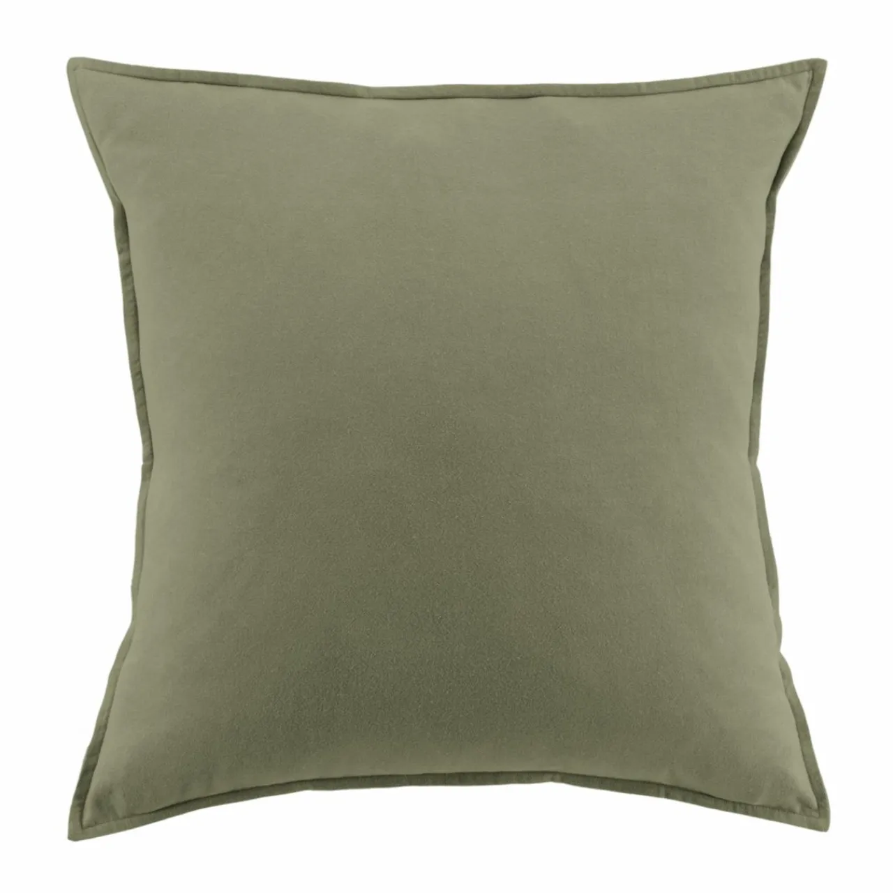 EMINZA Taie d'oreiller carrée flanelle de coton (63 x 63 cm) Nina Vert romarin Clearance