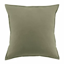 EMINZA Taie d'oreiller carrée flanelle de coton (63 x 63 cm) Théa Vert romarin Sale