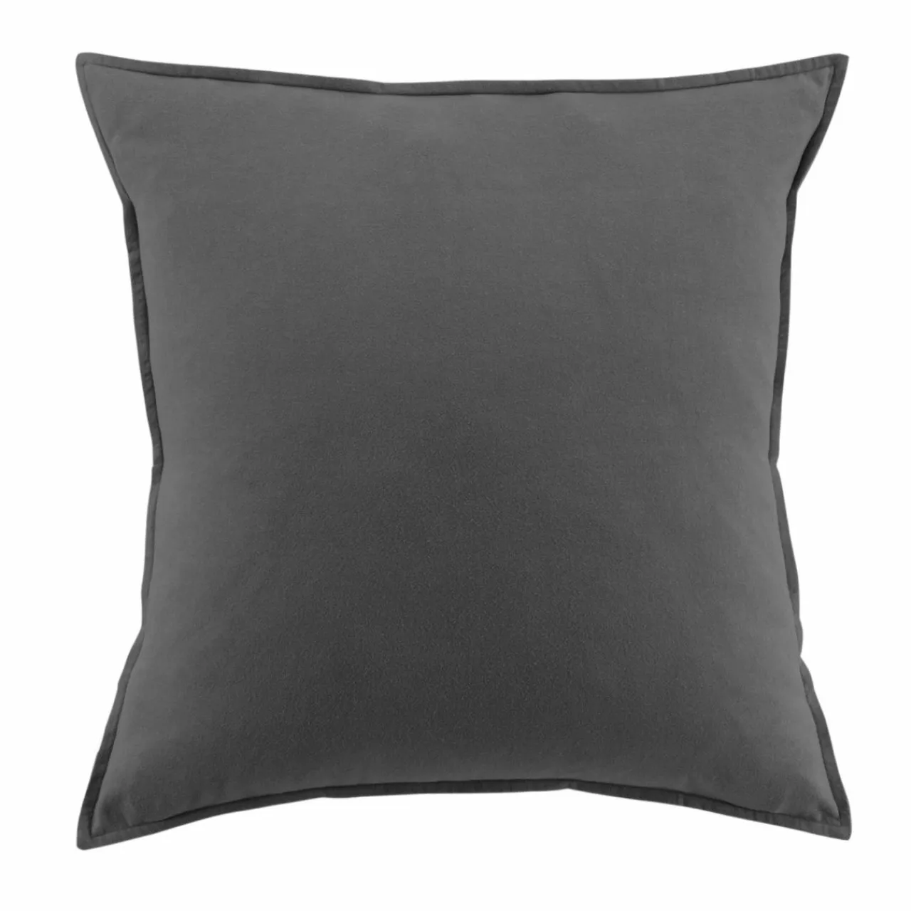 EMINZA Taie d'oreiller carrée flanelle de coton (63 x 63 cm) Théa Gris Anthracite Outlet
