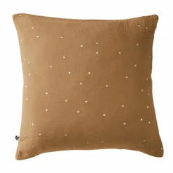 EMINZA Taie d'oreiller carrée gaze de coton (60 x 60 cm) Gaïa Chic Camel Discount