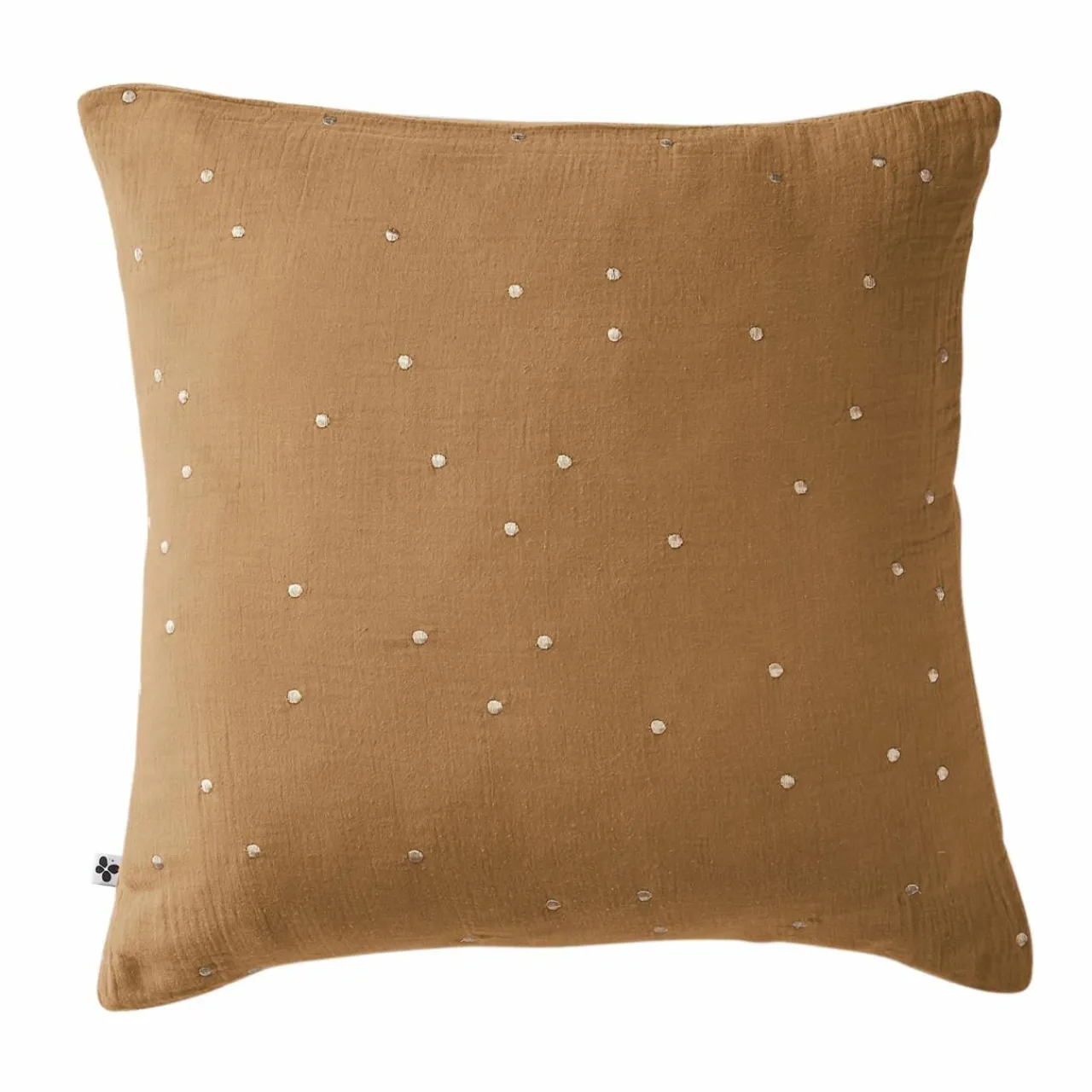EMINZA Taie d'oreiller carrée gaze de coton (60 x 60 cm) Gaïa Chic Camel Discount