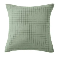 EMINZA Taie d'oreiller carrée gaze de coton (60 x 60 cm) Gaïa Mix Vert Eucalyptus New