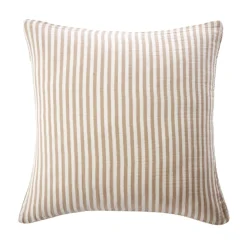 EMINZA Taie d'oreiller Carrée gaze de coton (60 x 60 cm) Gaïa rayures Ficelle Rayure Ficelle Outlet
