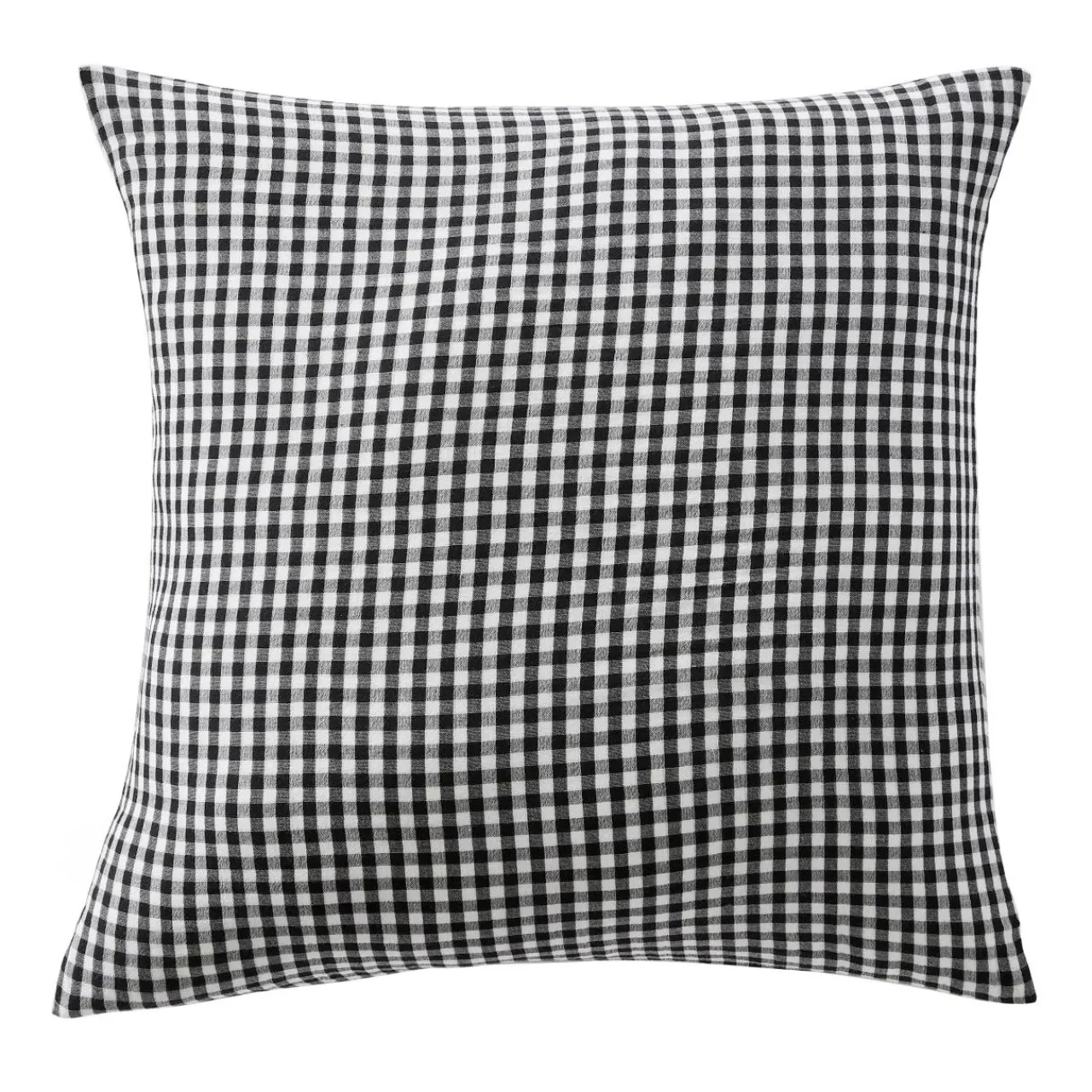 EMINZA Taie d'oreiller carrée gaze de coton (60 x 60 cm) Gaïa vichy e Noir Sale