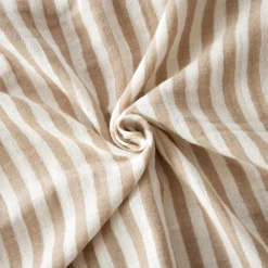 EMINZA Taie d'oreiller Carrée gaze de coton (80 x 80 cm) Gaïa rayures Ficelle Rayure Ficelle Hot