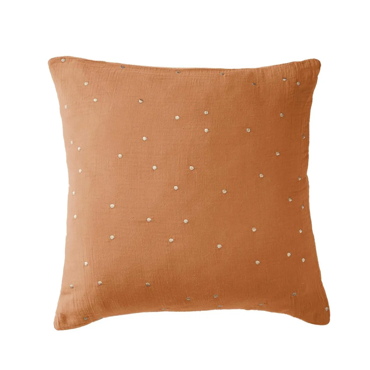 EMINZA Taie d'oreiller carrée gaze de coton (60 x 60 cm) Gaïa Chic Abricot Best