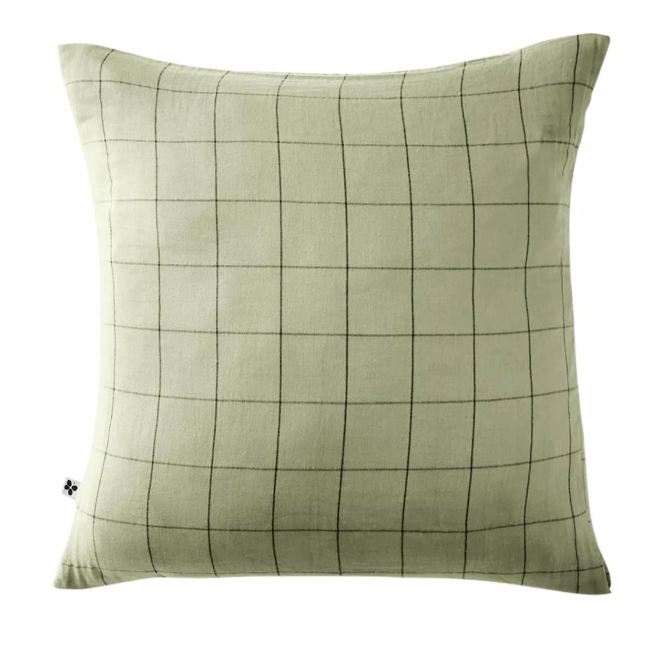 EMINZA Taie d'oreiller carrée gaze de coton (60 x 60 cm) Gaïa Match Vert tilleul New