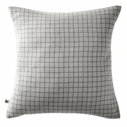 EMINZA Taie d'oreiller carrée gaze de coton (60 x 60 cm) Gaïa Mix Gris nuage Gris clair Hot