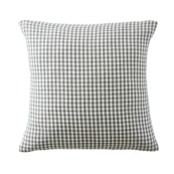 EMINZA Taie d'oreiller carrée gaze de coton (60 x 60 cm) Gaïa vichy Vert romarin Discount