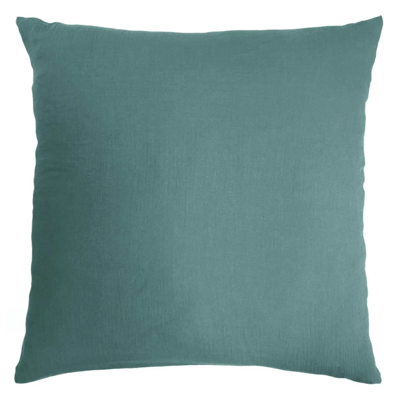 EMINZA Taie d'oreiller carrée gaze de coton (60 x 60 cm) Gaïa Bleu canard Discount