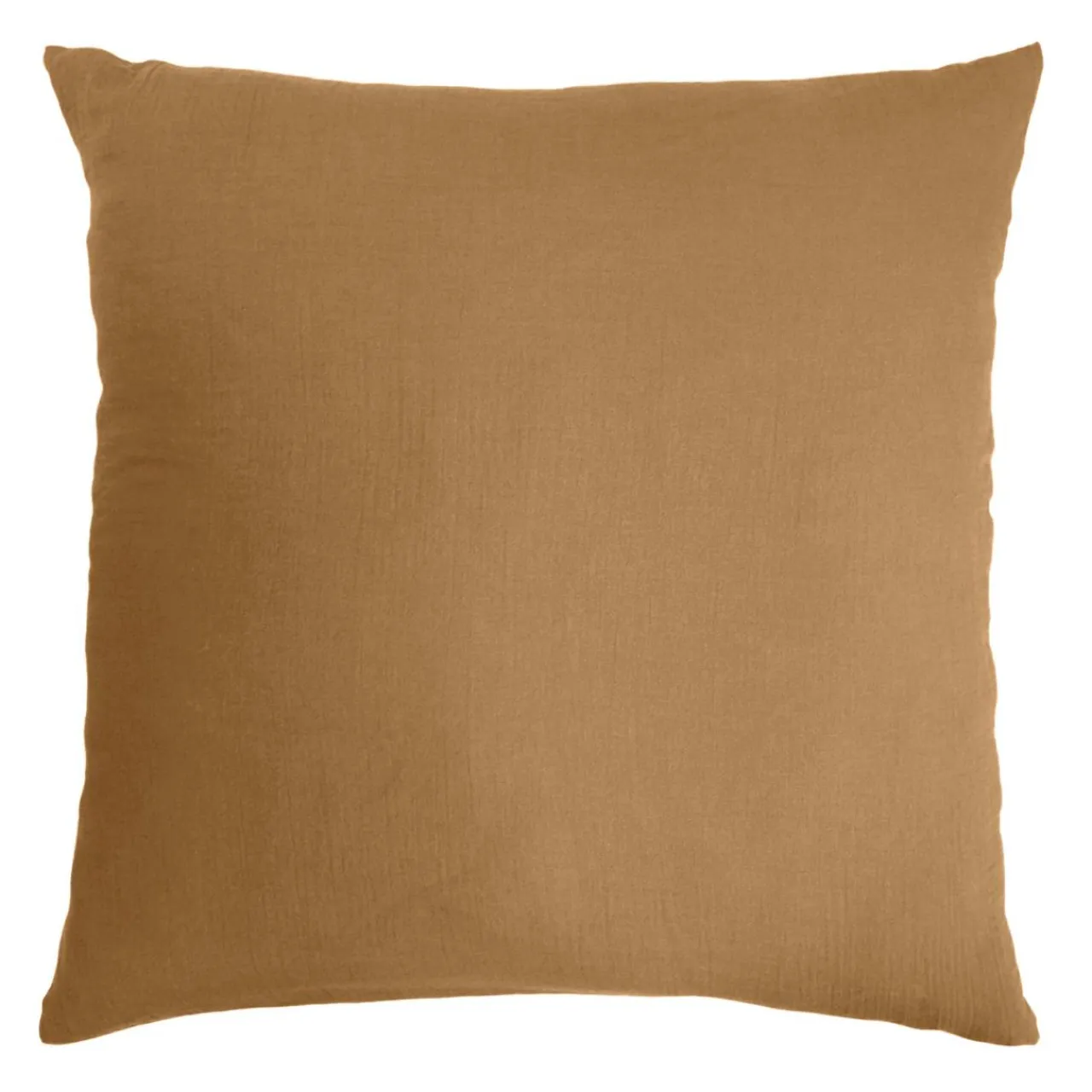 EMINZA Taie d'oreiller carrée gaze de coton (80 x 80 cm) Gaïa Camel Sale