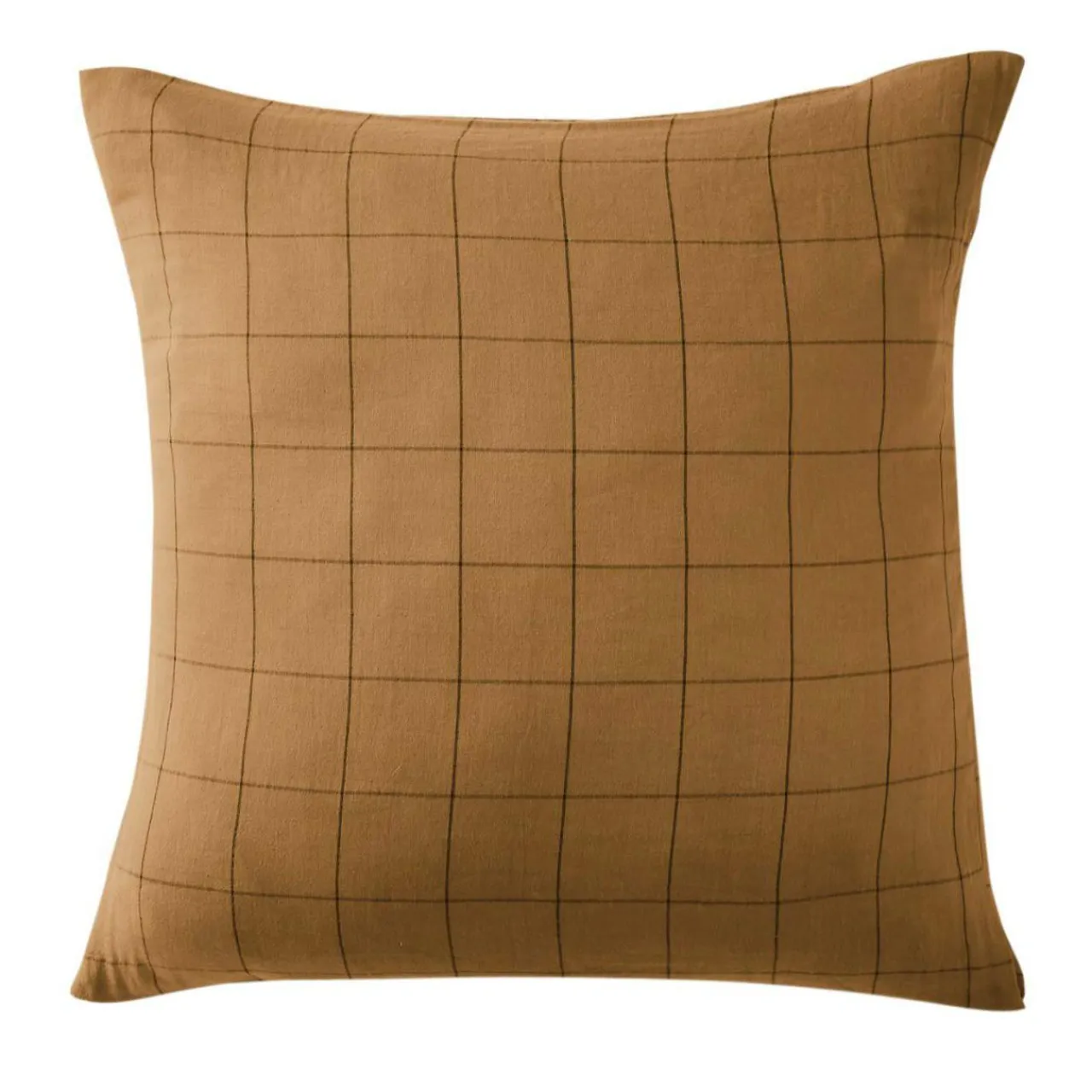 EMINZA Taie d'oreiller carrée gaze de coton (60 x 60 cm) Gaïa Match Camel Outlet
