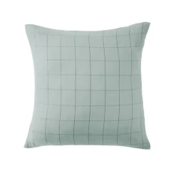 EMINZA Taie d'oreiller carrée gaze de coton (60 x 60 cm) Gaïa Match Vert Eucalyptus Clearance