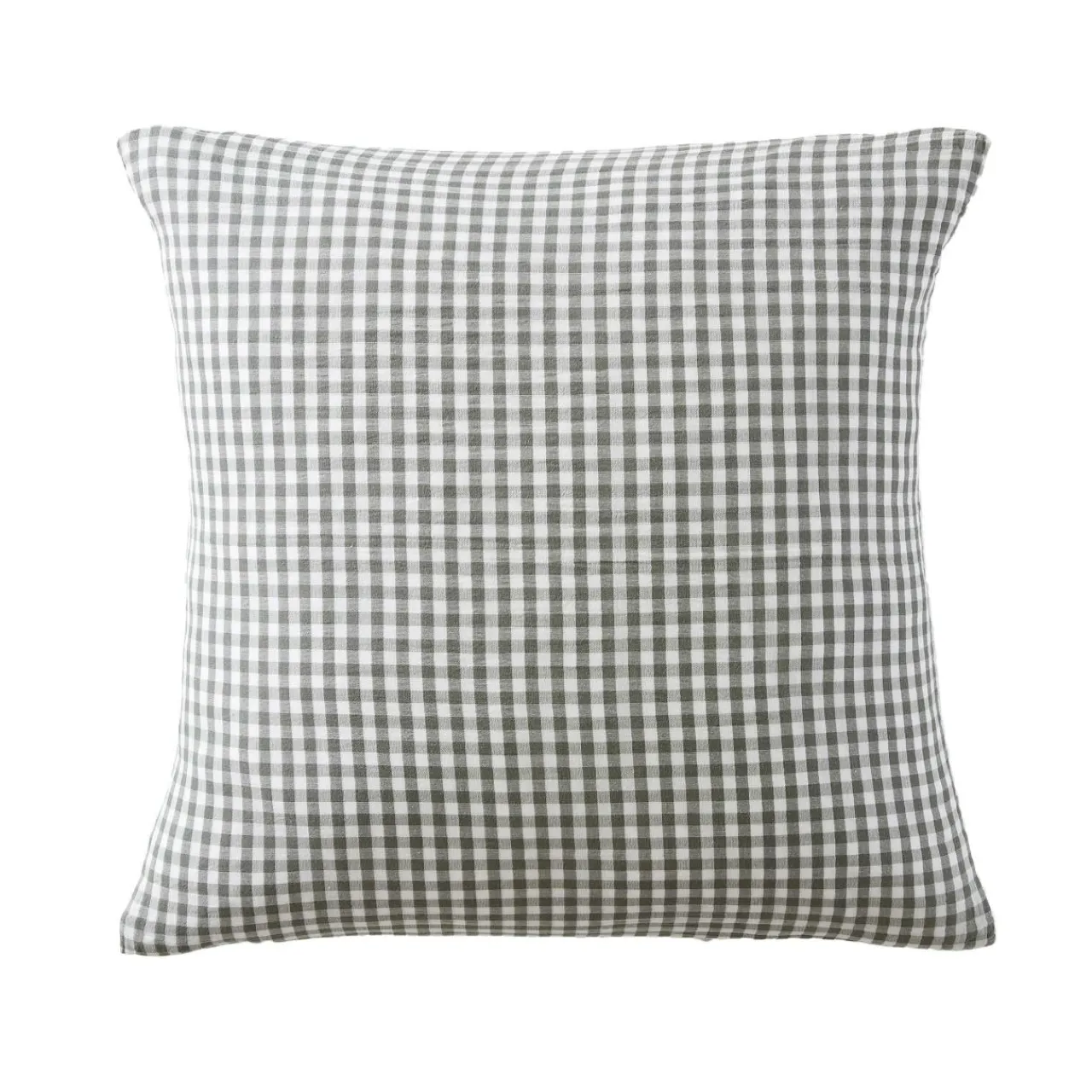 EMINZA Taie d'oreiller carrée gaze de coton (80 x 80 cm) Gaïa Vichy Vert romarin Vichy romarin