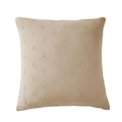 EMINZA Taie d'oreiller carrée gaze de coton (60 x 60 cm) Gaïa Boho Ficelle Best