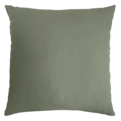 EMINZA Taie d'oreiller carrée gaze de coton (80 x 80 cm) Gaïa Vert romarin Discount