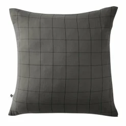 EMINZA Taie d'oreiller carrée gaze de coton (60 x 60 cm) Gaïa Match Gris granit Gris foncé Sale