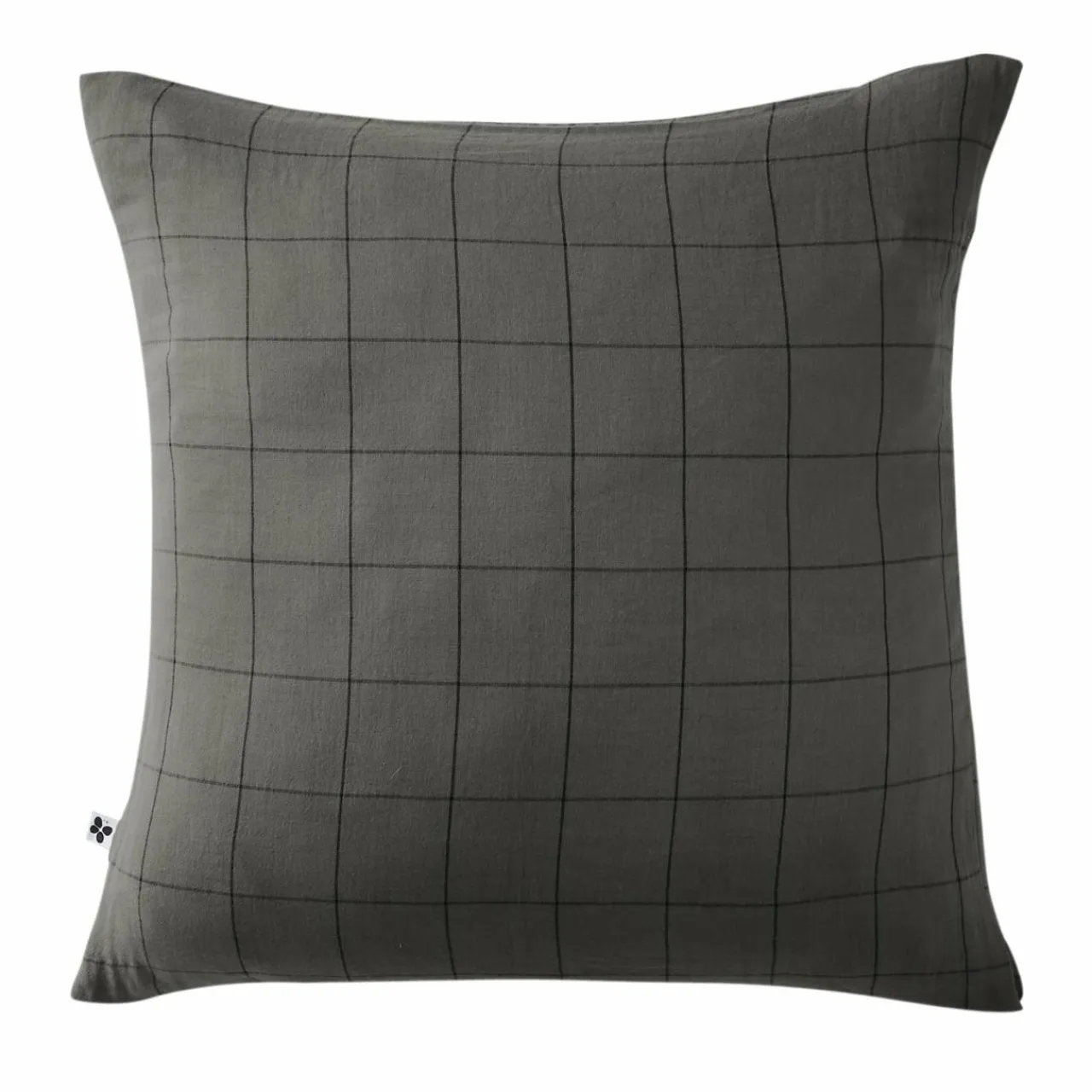 EMINZA Taie d'oreiller carrée gaze de coton (60 x 60 cm) Gaïa Match Gris granit Gris foncé Sale