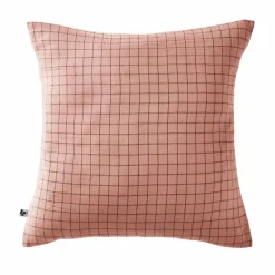 EMINZA Taie d'oreiller carrée gaze de coton (60 x 60 cm) Gaïa Mix Rose Pêche