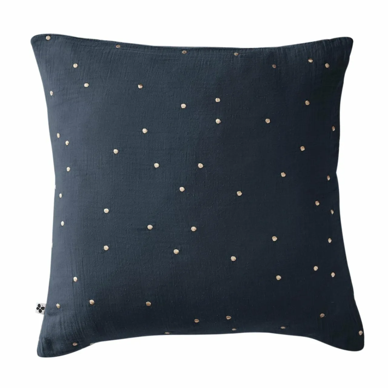 EMINZA Taie d'oreiller carrée gaze de coton (60 x 60 cm) Gaïa Chic Bleu nuit Clearance