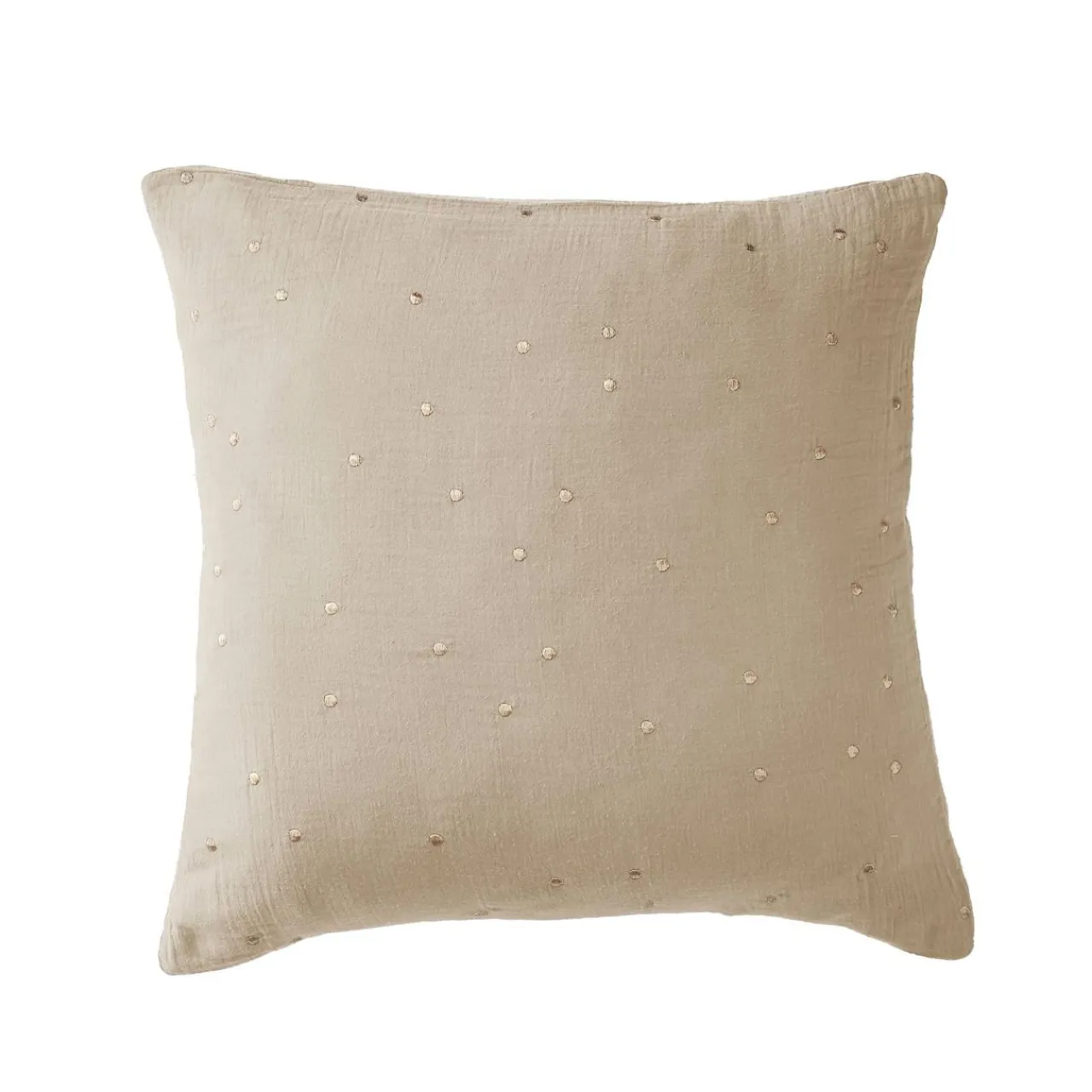 EMINZA Taie d'oreiller carrée gaze de coton (60 x 60 cm) Gaïa Chic Ficelle Sale