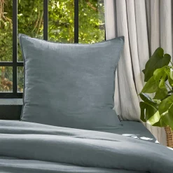 EMINZA Taie d'oreiller carrée lyocell Tencel™ lavé (63 x 63 cm) Olivia stone Bleu Online