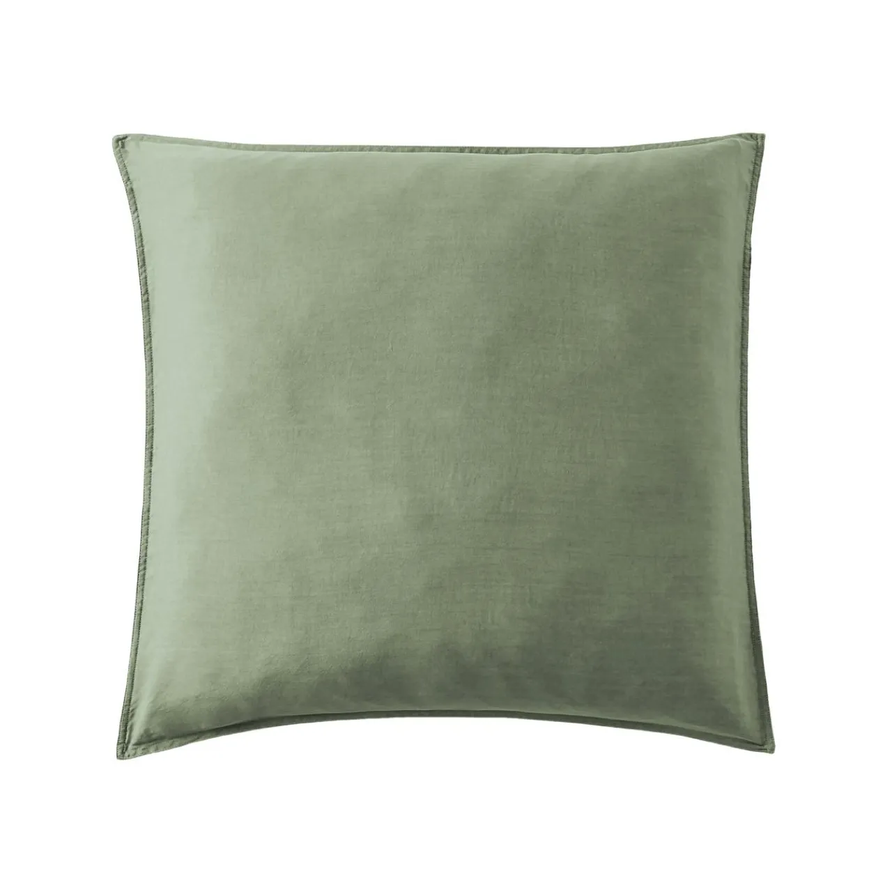 EMINZA Taie d'oreiller carrée lyocell Tencel™ lavé (63 x 63 cm) Olivia Vert romarin Outlet