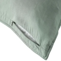 EMINZA Taie d'oreiller carrée lyocell Tencel™ lavé (80 x 80 cm) Olivia Vert Eucalyptus Outlet