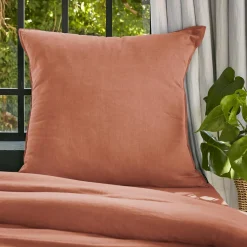EMINZA Taie d'oreiller carrée lyocell Tencel™ lavé (80 x 80 cm) Olivia Terracotta Sale