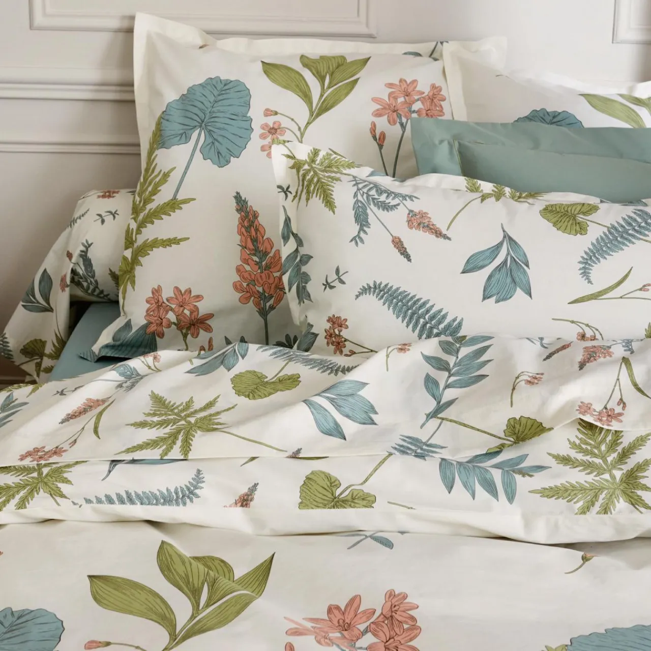 TRADILINGE Taie d'oreiller carrée percale de coton (65 x 65 cm) Féerie Multicolore Hot